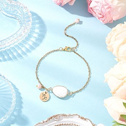 Белый Ионное покрытие (ip) 304 браслеты из нержавеющей стали с подвесками в виде козерога, браслеты из натуральных бусин лабрадорита для женщин, белые, 7-7/8 дюйм (20 см)