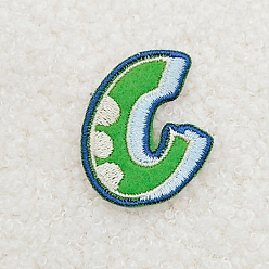 Letter C Computerized Embroidery Cloth Iron on/Sew on Patches, Costume Accessories, Appliques, Letter.C, 37x30mm