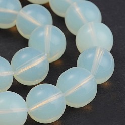 Pale Turquoise Round Opalite Bead Strands, Pale Turquoise, 14mm, Hole: 2mm, about 28pcs/strand, 15.3 inch
