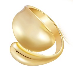 Golden 925 Sterling Silver Twist Chunky Open Cuff Ring for Women, Golden, US Size 5 1/4(15.9mm)