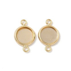 Настоящее золото 24K Плоский контур с латунным контуром кабошона, стеллажное покрытие круглые пустые поддоны с окантовкой, долговечный, без свинца и без кадмия, реальный 24 k позолоченный, лоток : 8 мм, 16x10x2 мм, отверстие : 1.4 мм