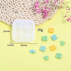 Square DIY Silicone Molds, Resin Casting Molds, For UV Resin, Epoxy Resin Jewelry Making, White, Square, 52x52x13mm