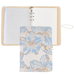 Light Blue Cloth Loose-leaf Planner Notebook, Binder Cover with 180 Pages Lined Paper & 10Pcs Plastic Binder Bags, Light Blue, 233x162x27mm