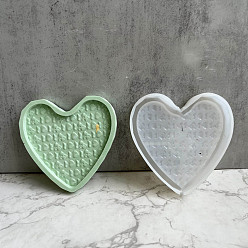 White DIY Heart Display Base Silicone Molds, Resin Casting Molds, for UV Resin, Epoxy Resin Craft Making, White, 119.5x118.5x17mm