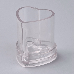 Clear Plastic Candle Molds, for Candle Making Tools, Heart, Clear, 53x55x60.5mm, Hole: 2mm, Inner Size: about 43x43mm