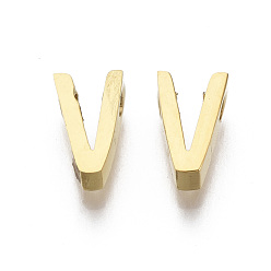 Letter V 201 Edelstahl Reize, golden, letter.v, 8x5x3 mm, Bohrung: 1.6 mm