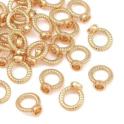 Plaqué 18K Or Véritable Shegrace garde en fil de laiton, bagues charmes, sans cadmium et sans plomb et sans nickel, réel 18 k plaqué or, 8x7.5x3.5mm