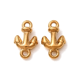 Real 18K Gold Plated 304 Stainless Steel Connector Charms, Anchor Links, Ion Plating(IP), Long-Lasting Plated, Real 18K Gold Plated, 4x5.5x2.5mm, Hole: 1mm