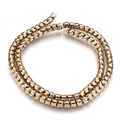 (252) Цвет внутри: морской / фиолетовый на подкладке Гальванизировать немагнитных синтетический гематит нитей бисера, полированный, колонка, античная бронза покрытие, 5x4 мм, отверстие : 1 мм, около 101~102 шт / нитка, 15.9 дюйм (40.5 см)