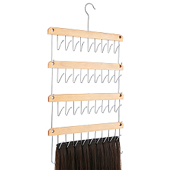 Peru 4Pcs Wooden Wig Storage Hook Hangers, with Iron Hook, Rectangle, Peru, 135x330x12.5mm