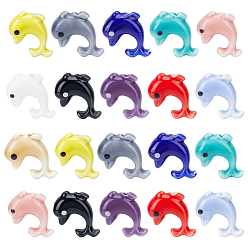 Dolphin 20шт. фарфоровые бусины ручной работы, пастельный фарфор, дельфин, 18.5x19.5x8 мм, отверстие : 1.8 мм