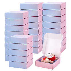 Pink Картонные бумажные упаковочные коробки, почтовые ящики, квадратный, голубой, розовые, 12.3x12.3x4 см