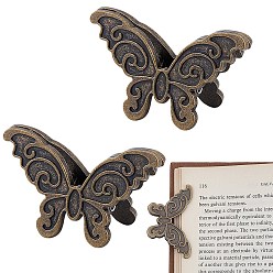 Античная Бронза 2шт. зажимы из сплава, для бумажного документа, школьные офисные принадлежности, бабочка, античная бронза, 31x50x19.5 мм