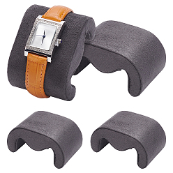 Темно-Серый Подушечка для браслета/часов из искусственной замши для демонстрации ювелирных изделий, м форма, темно-серый, 7.35x5.05x3.45 см