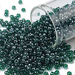(118) Transparent Luster Green Emerald TOHO Round Seed Beads, Japanese Seed Beads, (118) Transparent Luster Green Emerald, 8/0, 3mm, Hole: 1mm, about 222pcs/bottle, 10g/bottle