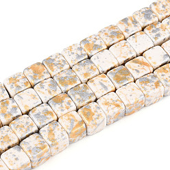 Белый Навахо С напылением окрашенные синтетические бирюзовые бусинки, окрашенные, кубические, навахо белый, 5.5~6x5.5~6x5.5~6 мм, отверстие : 0.8~1 мм, около 63 шт / нитка, 14.76'' (37.5 см)