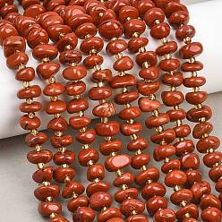 Красный Камень Нити натуральных бусин из красного язепера, самородки с отдельными бусинами, 8x6x5 мм, отверстие : 0.8 мм, около 55 шт / нитка, 15.35'' (39 см)