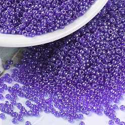 (RR176) Transparent Cobalt Luster Миюки круглые бусины рокайль, японский бисер, 15/0, (rr 176) прозрачный кобальтовый блеск, 1.5 мм, Отверстие : 0.7 мм , около 27777 шт / 50 г