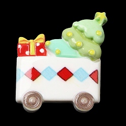 Автомобиль Кабошоны из непрозрачной рождественской смолы, для изготовления ювелирных изделий, автомобиль, 25x22.5x6 мм