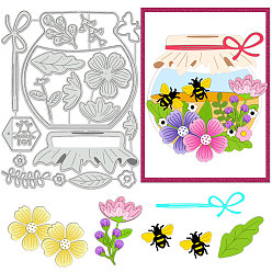 Bees Углеродистая сталь разрезает трафареты, для diy scrapbooking, Фотоальбом, декоративная бумага для тиснения, форма для поздравительных открыток, Пчелы, 167x131x0.8 мм
