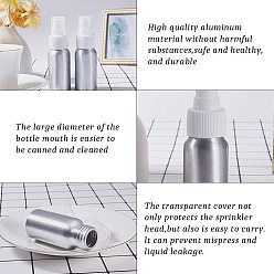 Blanc Bouteilles en aluminium rechargeables, salon de coiffure coiffeur, bouteille de pulvérisation d'eau, platine, blanc, 10.4x3.2 cm, capacité: 30 ml