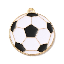 Football Подвески из эмали и сплава, золотые, футбол, 28x25x1.5 мм, отверстие : 1.8 мм