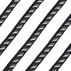 Черный Полиэфирная лента, для костюмов одежда халаты край полосы, швейный аксессуар, чёрные, 5/8 дюйм (16 мм), о 12.5 м / бандл