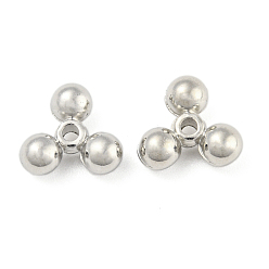 Платина CCB пластиковые шарики, три бусы, платина, 8.5x9x4 мм, отверстие : 1.4 мм