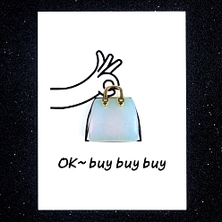 Опал Украшения для сумок из синтетического опалита, с бумажными карточками и золотой сумкой, фигурка для украшения дома, энергетический камень рейки для исцеления, 28x25 мм