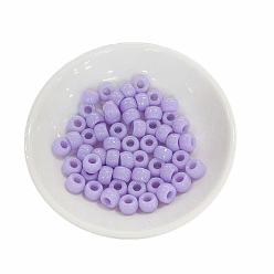 Фиолетовый Непрозрачный акрил европейского бисера, баррель, фиолетовые, 9x6 мм, Отверстие : 4 мм , около 1900 шт / 500 г