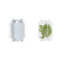 Rectangle DIY силиконовые формы для кулона, изготовление украшений, формы для литья смолы, для уф-смолы, изготовление ювелирных изделий из эпоксидной смолы, белые, прямоугольные, 80x60x11 мм