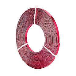 Средний Фиолетово-красный Алюминиевая проволока, плоская проволока, ободок для изготовления украшений из кабошонов, средне фиолетовый красный, 5x1 мм, около 10 м / рулон