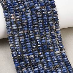 Sodalite Natural Sodalite Beads Strands, Faceted Rondelle, 5x2.5mm, Hole: 0.8~0.9mm, about 145~146pcs/strand, 14.96''(38cm)