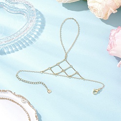 Золотой Браслеты-кольца из латуни для женщин, ромб, с сердцем 201 подвески из нержавеющей стали и латунные соединительные подвески, золотые, 6-3/8 дюйм (16.3 см)