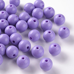 Лиловый Непрозрачные акриловые бусины, круглые, сирень, 12x11 мм, отверстие : 1.8 мм, Около 566 шт / 500 г