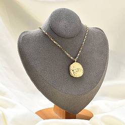 Телец 304 ожерелья с подвесками в виде созвездий из нержавеющей стали, реальный 18 k позолоченный, Телец, 18.19 дюйм (46.2 см)