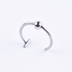 Нержавеющая Сталь Цвет Нержавеющая сталь с защитой от потускнения 18 калибр поддельные кольца для губ пирсинг украшения, украшения для тела с шпильками в носу, цвет нержавеющей стали, 10 мм, штифты : 1 мм, Руководитель: 3 mm