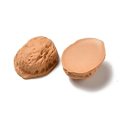 Saddle Brown Opaque Resin Imitation Food Decoden Cabochons, Walnut, Saddle Brown, 31x25x13.5mm