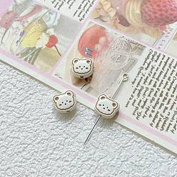 Медведь Сплавочные бусины, для браслета и ожерелья ручной работы, медведь, 10x11 мм