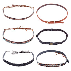 (52) Непрозрачная лаванда 6 шт. 6 стили ремни для ковбойских шляп из искусственной кожи и сплава, для аксессуаров для шляп, разноцветные, 600~1470 мм, 1 шт / стиль