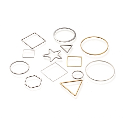 (52) Непрозрачная лаванда Латунные соединительные колечки, разнообразные, разноцветные, 12~30x12~30x0.5~0.7 мм, внутренний диаметр: 10~29x10~29 мм