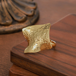 Квадрат 304 текстурированные кольца на пальцах из нержавеющей стали, золотые, квадратный, 20 мм