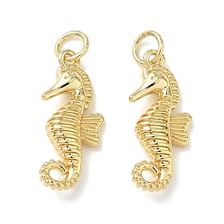 Настоящее золото 18K Латунные микро проложить кубического циркония подвески животных, без свинца и без кадмия, долговечный, стойки покрытие, прелести морских коньков, реальный 18 k позолоченный, 20.5x9x4.5 мм, отверстие : 3.8 мм