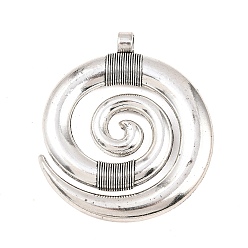 Античное Серебро Тибетский сплав стиля большие кулоны, спиральные подвески, античное серебро, 51x45x6.5 мм, отверстие : 3.5 мм
