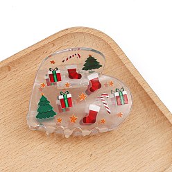 Christmas Socking Рождественская тема, заколки для волос из ПВХ с когтями, рождественские носки, 64x54x55 мм