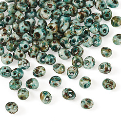 Tan Picasso Glass Seed Beads, Round Hole, Teardrop, Tan, 5x4.5x4mm, Hole: 1.4mm, 120pcs/set