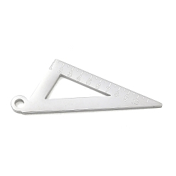 Stainless Steel Color 304 Stainless Steel Pendants, Set Square Charms, Polishing, Stainless Steel Color, 32x14x1.5mm, Hole: 1.9mm