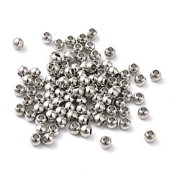 Платина Латунные бусины, без кадмия, без никеля и без свинца, круглые, платина, 2.5 мм, отверстие : 1 мм