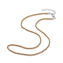 Golden Round Glass Beaded Necklace for Women, Golden, 15.16 inch(38.5cm)