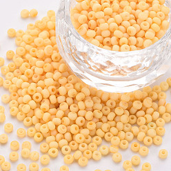 Мокасин 8/0 непрозрачного стекла бисер, круглое отверстие, матового цвета, круглые, мокасин, 3~4x2~3 мм, отверстие : 0.8 мм, Около 15000 шт / фунт